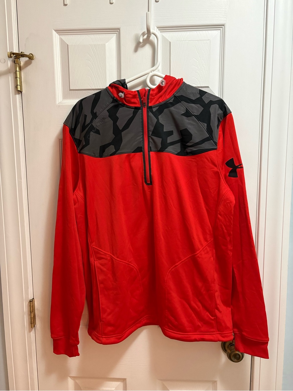 Under Armour Red and Black Half-Zip Performance Pullover